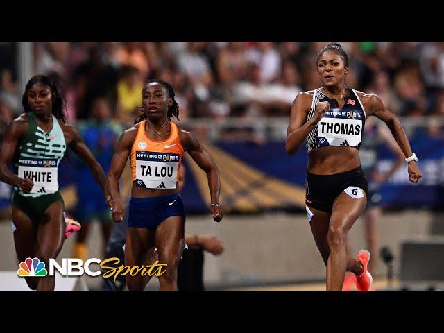 Gabby Thomas rallies past stacked field for 200m title in Paris | NBC Sports