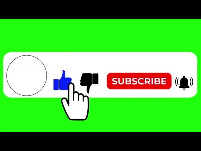 No Copyright , Subscribe and Bell icon into sound animation / Green Screen Subscribe Logo /