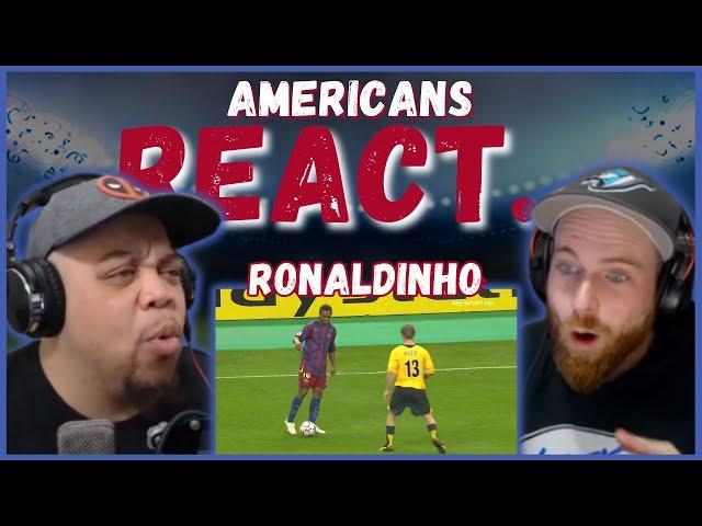 AMERICANS REACT TO SOME UNSTOPPABLE RONALDINHO HIGHLIGHTS || REAL FANS SPORTS