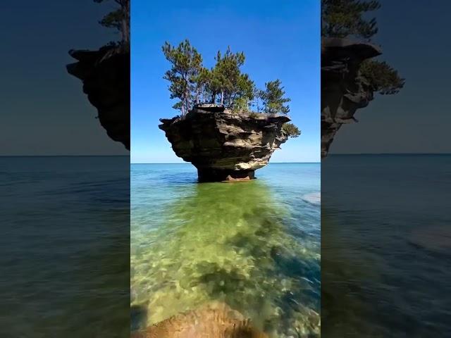 Turnip Rock Island, Michigan, USA Tourism#turnip #rock #island #nature #michigan #usa #usatoday