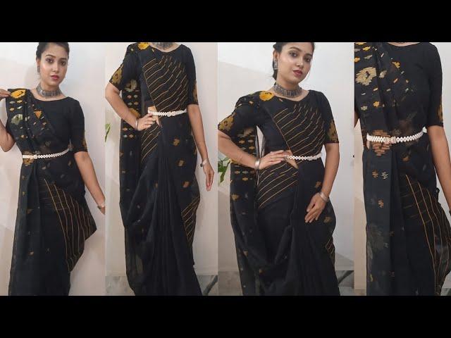 Saree draping perfect pallu pleats beginners|#sareedraping #sareestyle #tutorial #beginners #sarees