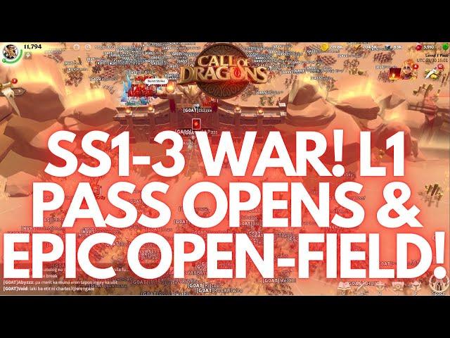 SS1-3 WAR! The Fighting Starts as L1 Passes Open between GASS/KUY vs NVRS/GOAT! | Call of Dragons
