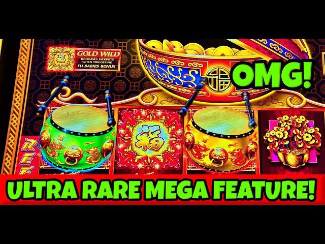 OMG! I got the SUPER RARE Ultimate Spin Mega Feature on Dancing Drums Explosion Max Bet!!!!