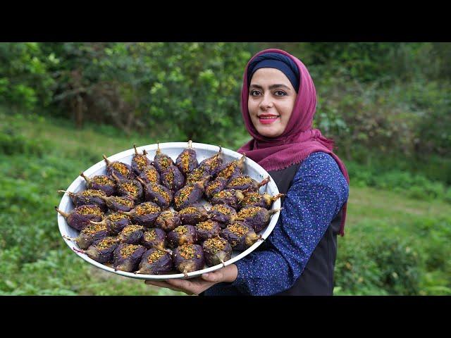 STUFFED EGGPLANT PICKLES | An Interesting and Yummy Torshi | Rural Cuisine