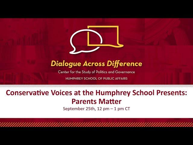 Conservative Voices at the Humphrey School Presents Parents Matter with Aimee Guidera