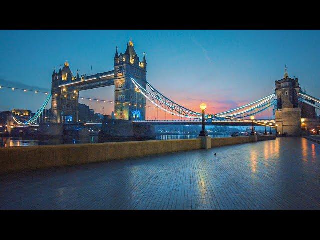 Eerie London Walk at Dawn South Bank to Tower Bridge | Watched Walker Official | London walking Tour