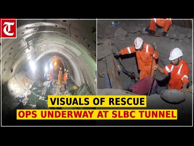 SLBC tunnel collapse: Rescue operations underway at swift pace in Telangana, visuals surface