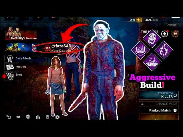 Going Against A P100 Survivor With My Myers Aggressive Build! | Dead By Daylight Mobile #dbdm