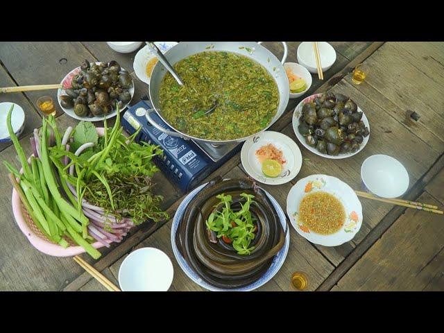 "Lươn Đồng Nấu Lẩu Lá Me" Lai Rai trên Sông Nước Miền Tây | Nét Quê #604