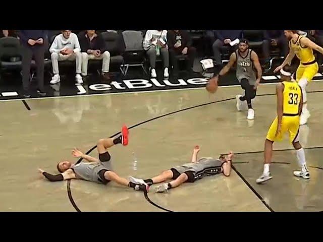 Blake Griffin and Joe Harris with a HARD collision  Nets vs Pacers