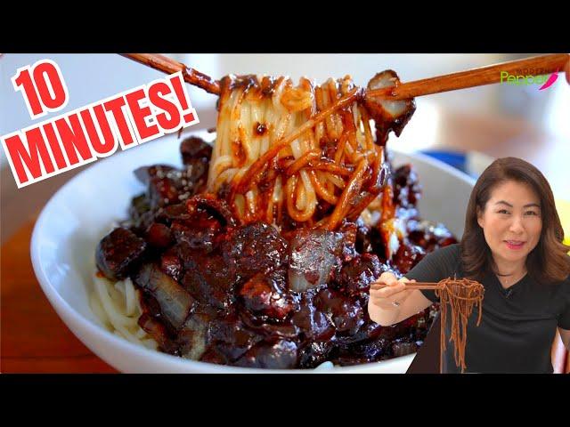 SECRET  10 Minute JjaJangMyun Noodle Recipe: Restaurant-Quality Black Bean Sauce Noodles 짜장면