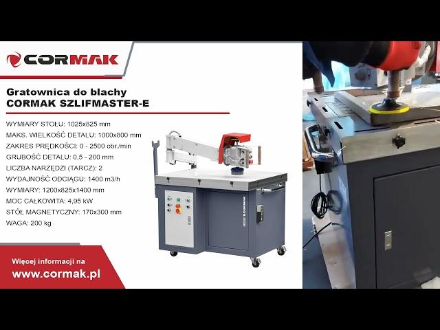 Gratownica do blachy CORMAK SZLIFMASTER E