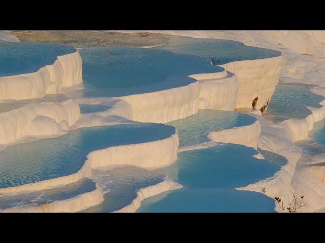 The Geologic Oddity in Turkey; Pamukkale Hot Springs