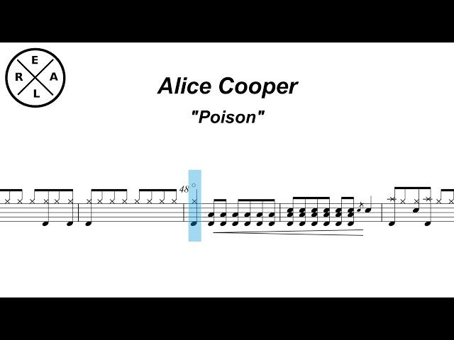 Poison - Alice Cooper Drumscore