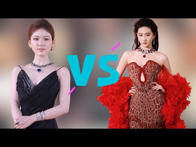 Liu Yifei competes with ZhaoLusi at BVLGARI event,ZhaoLusi attracts 140M followers unique face