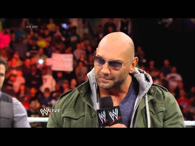 WWE Raw 1 27 2014 Brad Maddox, Randy Orton, Batista, Brock Lesnar Segment