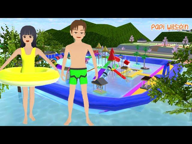 Sakura Yuta Mio Ke Waterboom Super Ultra Lengkap dan Gede  | Sakura School Simulator | Papi Wilson