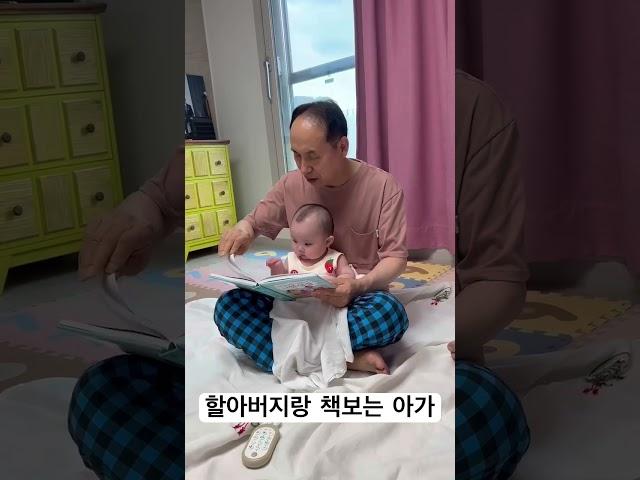 할아버지랑 책보는 아가#7개월아기#책읽어주는#할아버지#사랑해요#mybaby#shorts