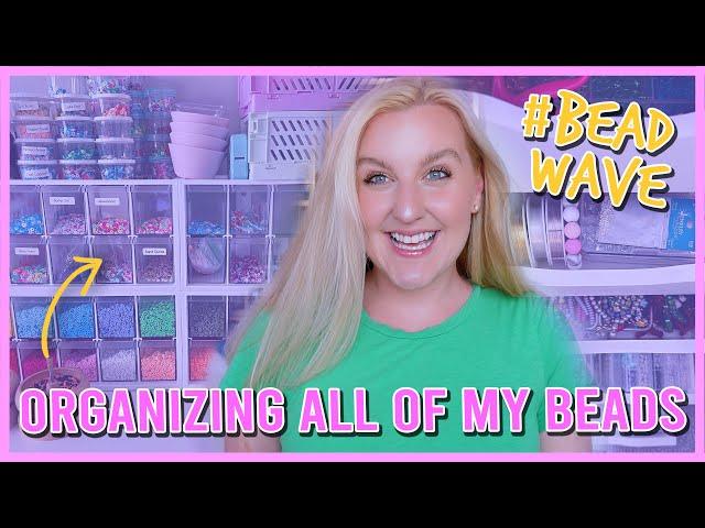 organizing my entire bead collection and updated small business desk tour 🪩   #BEADWAVE