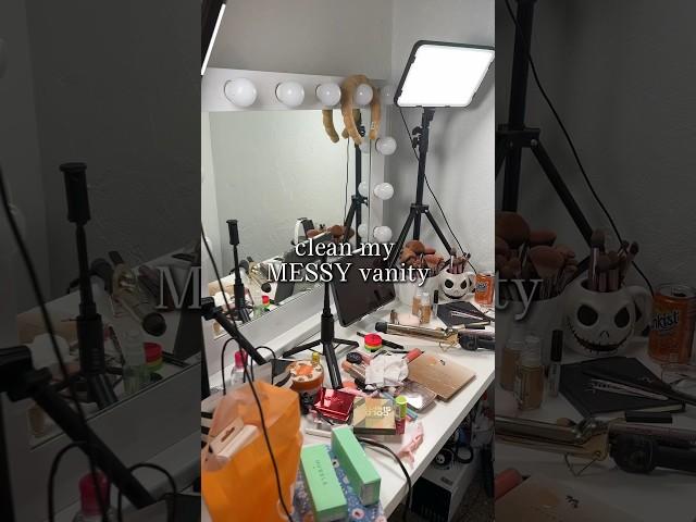 Clean my MESSY vanity with me!  #makeup #vanity #organization #cleanwithme