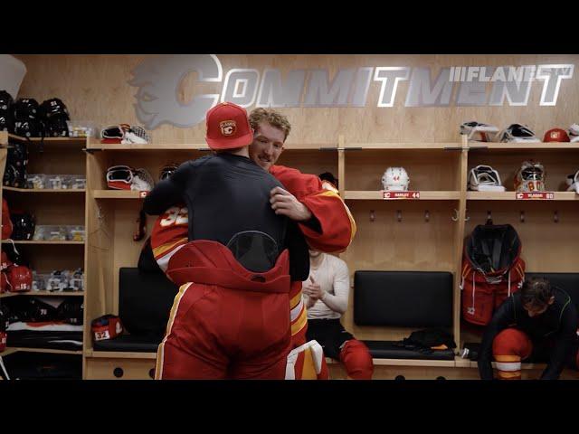 Wolf gets the game puck after his first-career shutout | Calgary Flames