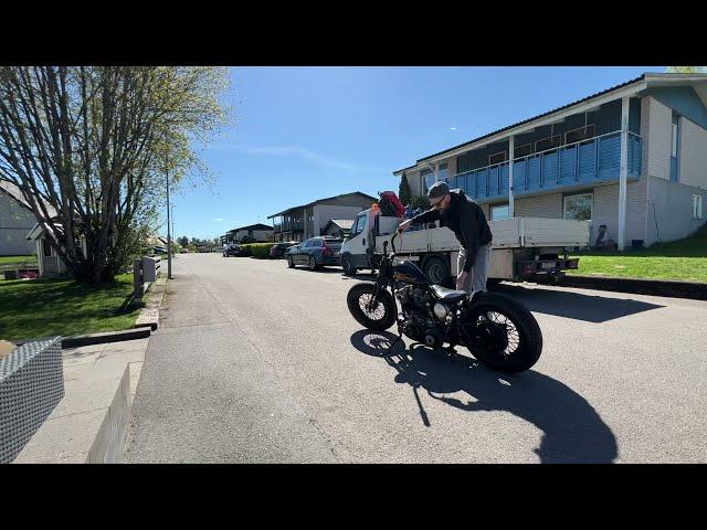 1977 Harley Davidson Shovelhead Bobber Start Up & First Run