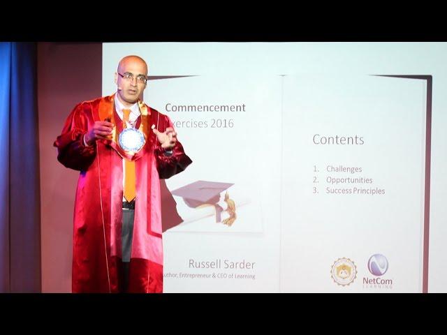 Russell Sarder gave a speech at SPIS & NetCom Learning Commencement Exercises 2016