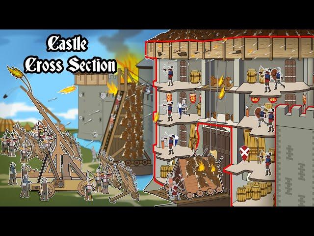 Life Inside a Medieval Castle (Cross Section)