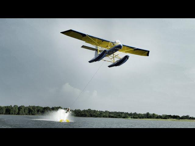 Barefoot Skiing behind Airplane in 4K - Insane! | DEVINSUPERTRAMP