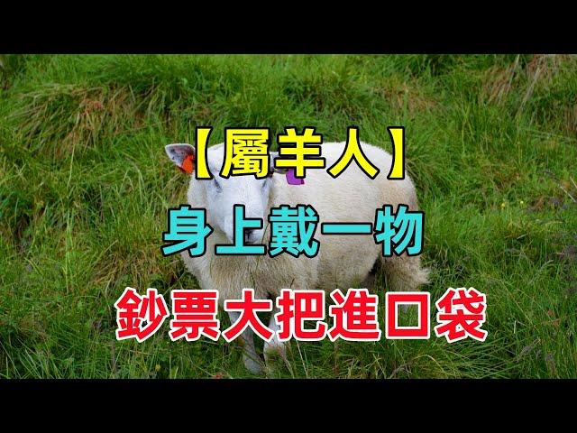 【屬羊終身吉祥物】屬羊人身上戴一物，鈔票大把進口袋，喜事連連！