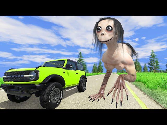 Epic Escape From The Momo | Car VS Giant Momo| BeamNG Drive