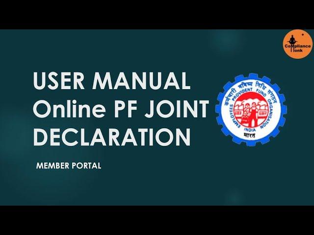 Online PF Joint Declaration #epfo #howtodo #Compliance #labourlaw #providentfund