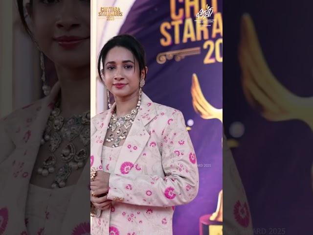 Elegance, charm, and fearless flair!Manvitha Kamath commands the red carpet at Chittara Star Awards