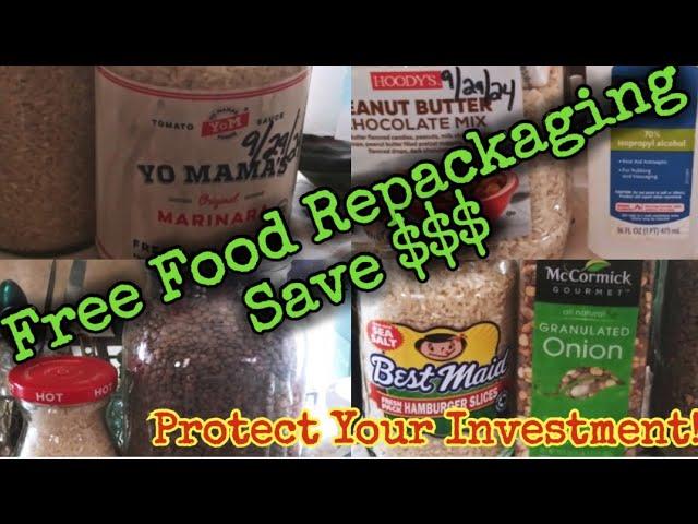 Free Food Repackaging Ideas/Protect Your Investment#prepperpantry #preppingonabudget