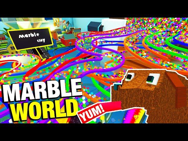 SUPER MEGA Marble Run! +  A Dog ate all the Marbles... + Track in the Sky! - Marble World