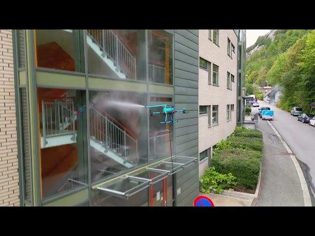 KTV Working Drone window cleaning