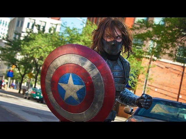 Captain America vs The Winter Soldier - Highway Fight Scene - Captain America: The Winter Soldier