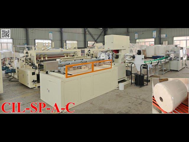 Full Automatic Big Maxi Toilet Paper Roll Rewinding Cutting Heat Shrink Package Machines