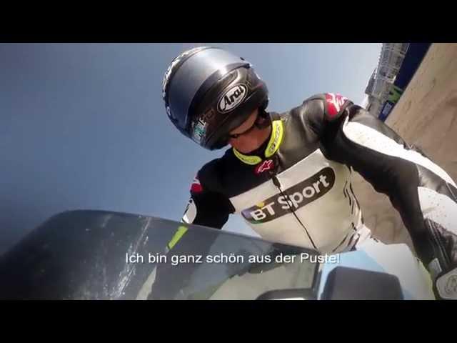 Alex Hofmann Onboard im Motorland Aragon 2014 - Streckenvorstellung auf Sport 1 - Aprilia RSV 4