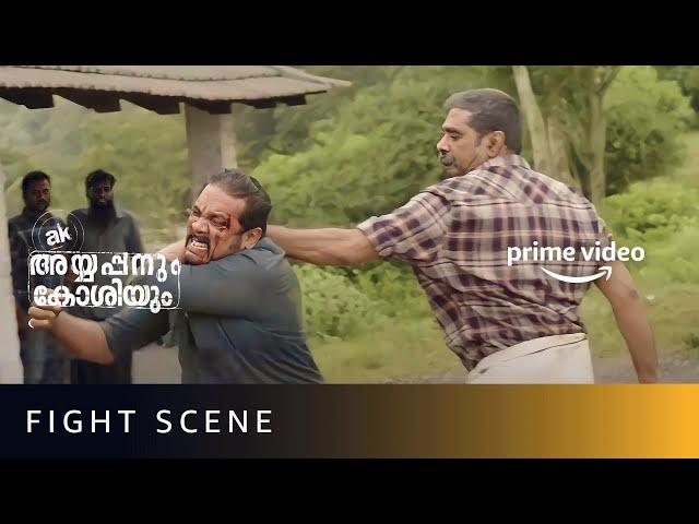 Biju Menon's Fight Scene | AK Ayyappanum Koshiyum | Prithviraj Sukumaran | Amazon Prime Video