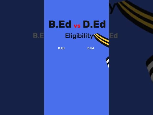 B Ed vs D Ed Eligibility Criteria | B Ed vs D Ed Ki Eligibility kya hai | B Ed vs D Ed Which Is Bett