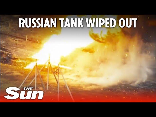 Ukraine Russia War: Russian tank explodes in ball of flames as drones strike