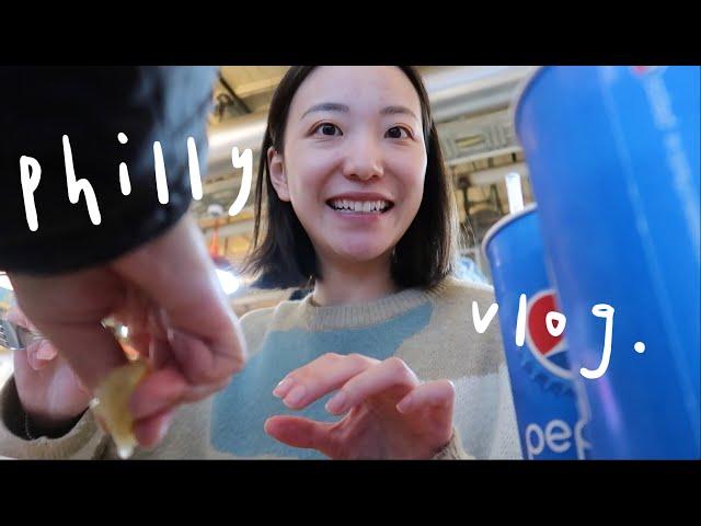 vlog.和妈妈的费城之旅~reading terminal market,city hall,美术馆,自由钟,吃龙虾