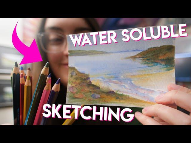 Water soluble sketching? This is FUN!  chill Unboxing & Swatching colors