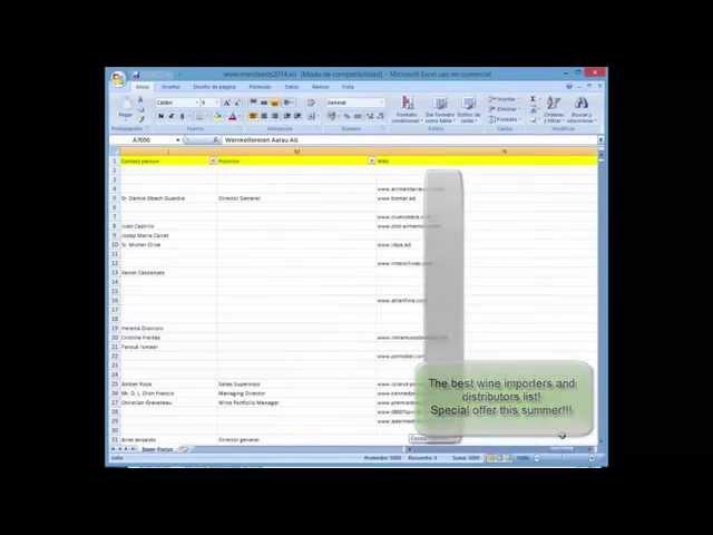 Wine distributors database, wine importers list, wine merchants