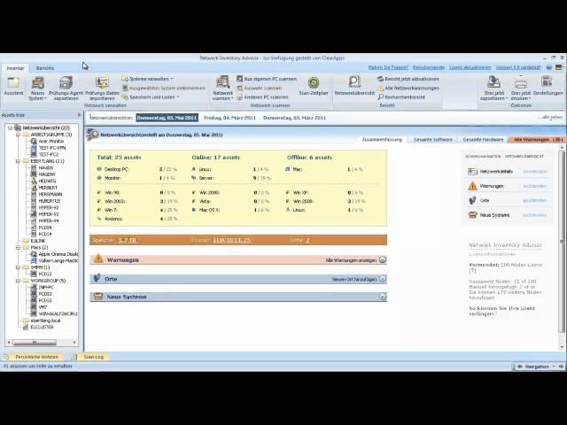 Netzwerk Inventarisierung Software. Hardware-Audit und Software-Inventur