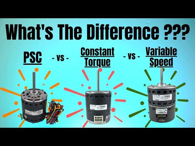 PSC Motor vs Constant Torque Motor vs Variable Speed Motor | Comparison Video