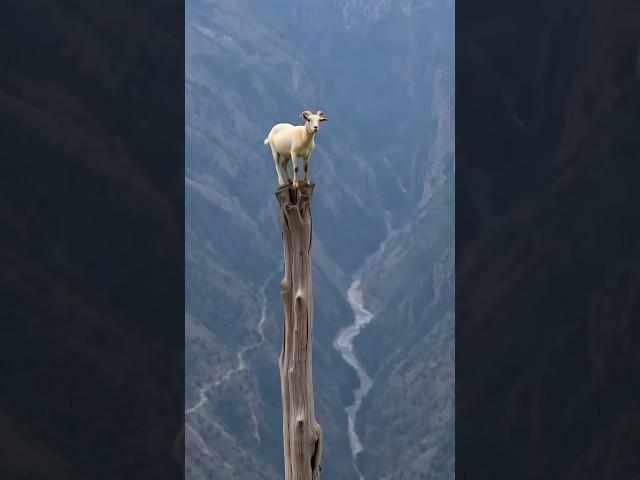 Unbelievable Goat Balance! ️ Mountain Cliff Descent Like a Ninja!