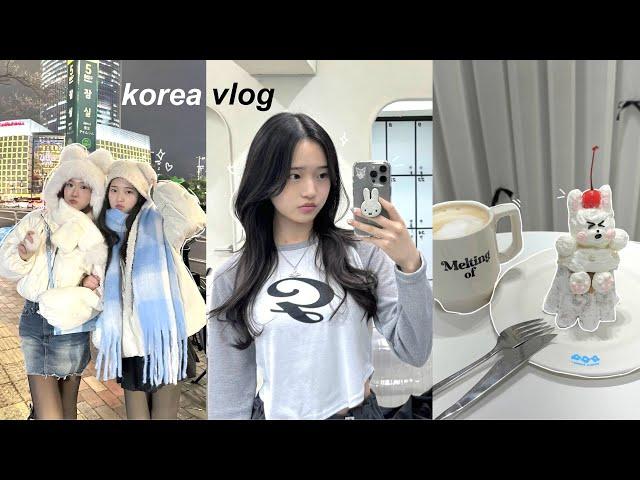 KOREA VLOG️: first winter in seoul, night out with friends, cute cafes, what i eat on the plane