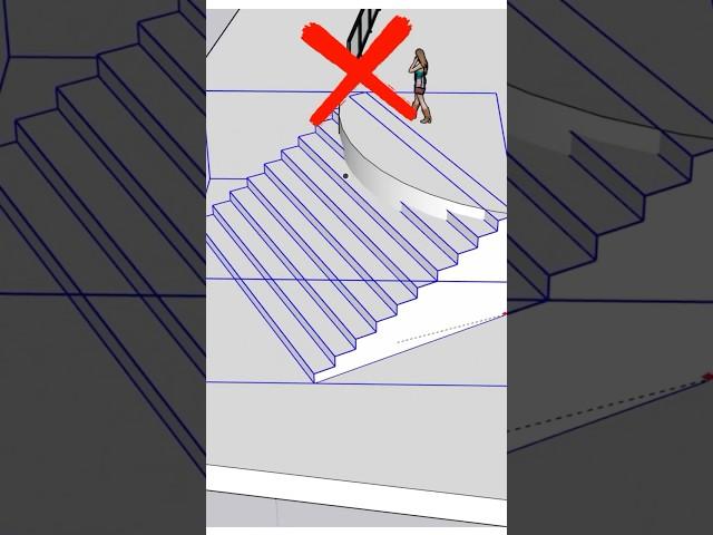 The easiest method to model a corner staircase in SketchUp—no extensions needed!